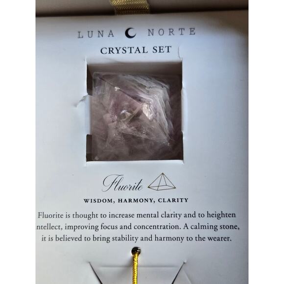 Luna Norte Crystal Set In Gift Box, Fluorite, Pink Quartz & Quartz, Gift Set - Picture 5 of 8